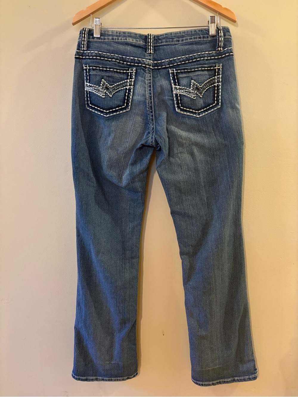Vintage, Revolt, Y2K, Heavy Thick Stitch Bootcut Jeans Medium Wash, Sz 10.